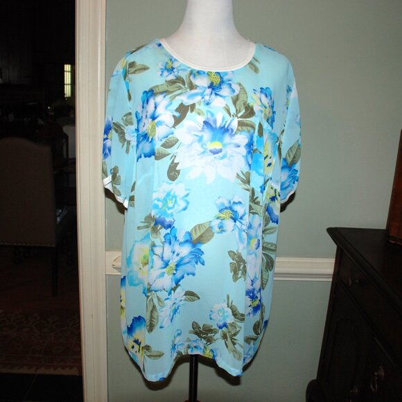 NWOT Large Woman Within Sheer Poly T-Shirt/Tunic - Picture 1 of 6